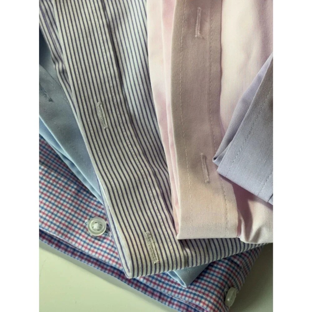 Marks & Spencer Men's Pastel button down Dress Shirt Bundle, Light Pink Blue